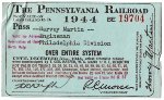 PRR Employe H. Martin Pass, Front Side, 1944